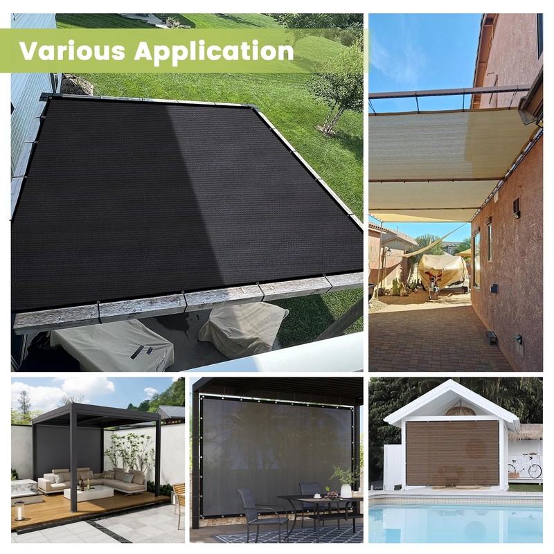VOXBIN 90% Shade Cloth 12×20 FT with Grommets, Outdoor Sun