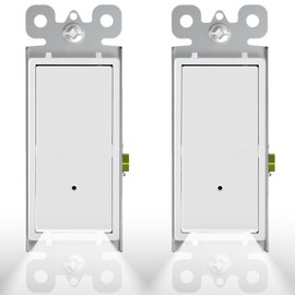 2Pack SOZULAMP Illuminated Light Switch-Single Pole Wall Switch with Night Light, 15A 120/277V,3 Wire, Grounding Screw, Glossy White