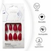 Press On Nails Short Almond Red Nails with Glossy French