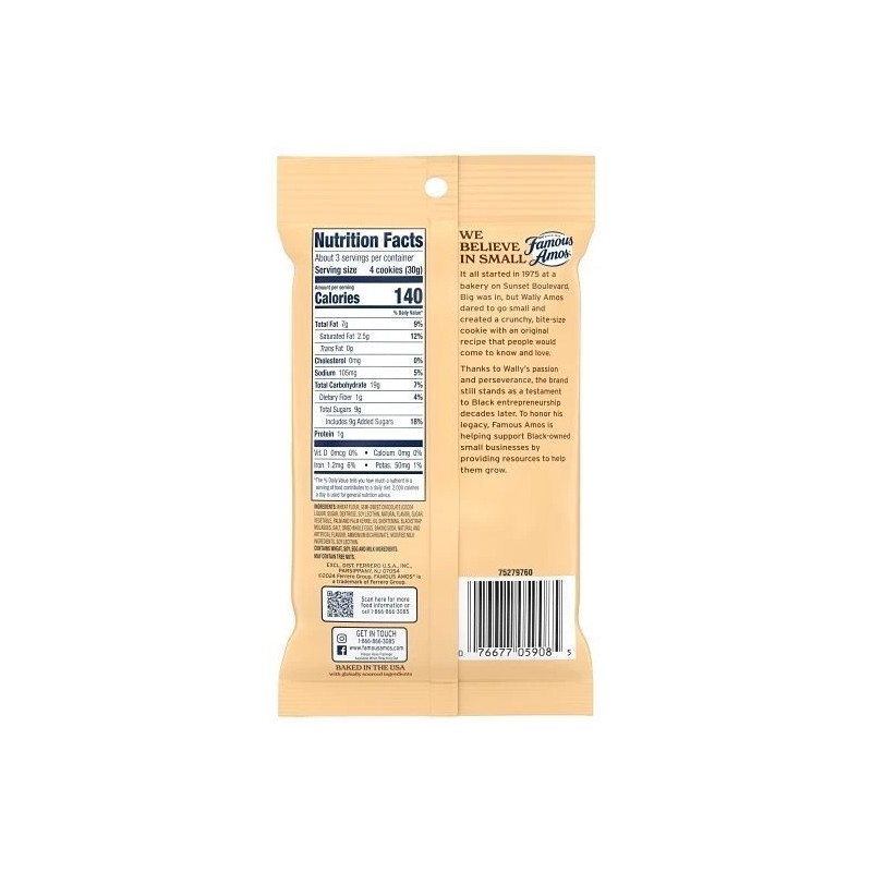 Famous Amos Chocolate Chip 3 oz (Pack of 36)
