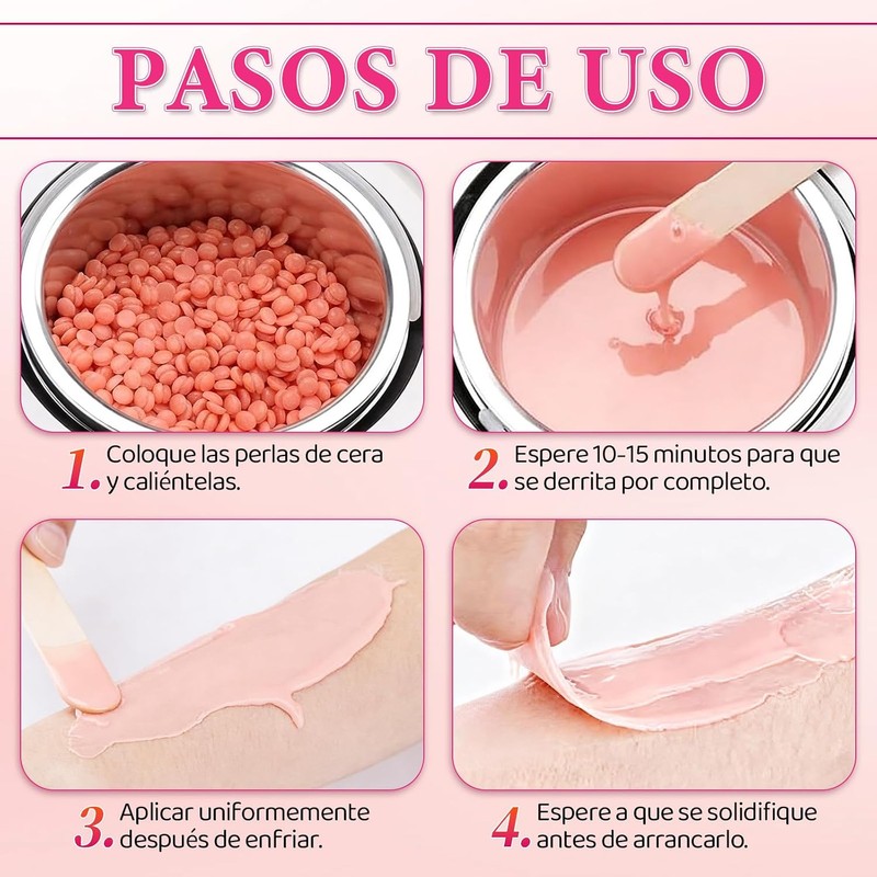 6PCS Cera para Depilar Granos, Cera sin Dolor, Granos de