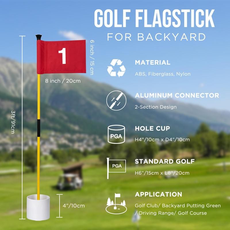 KINGTOP Mini Golf Flagstick for Backyard Practice Putting Green, 3ft