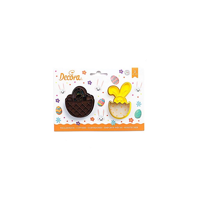Decora 0255061 AUSSTECHER AUS KUNSTSTOFF KORB UND HASE 2-TLG