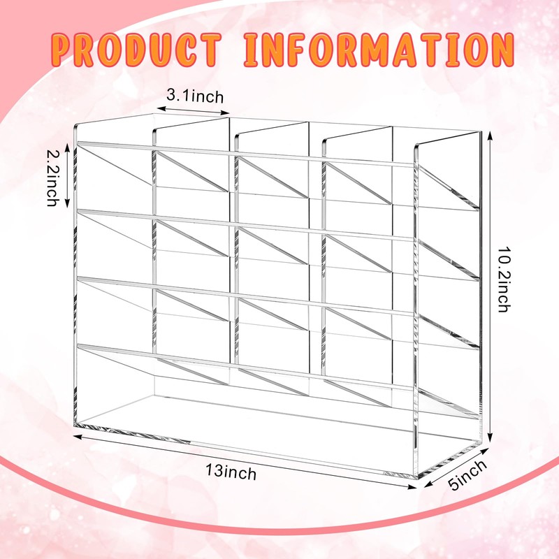 MotiMind Acrylic Pen Organizer Storage Vertical Marker Organizer Acrylic Pen