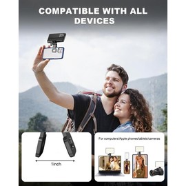 120 LED Selfie Light for Phone with Front & Back Clip, 3 Light Mode CRI 95+ 2500K-9000K Infinitely Dimmable Light, 3000mAh High Power Rechargeable Clip On Light for Selfie, Tiktok, Vlog - Color: black