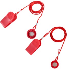 2pcs Treadmill Magnet Safety Keys, 2 Styles Treadmill Magnetic Key Replacement Round Universal Running Machine Emergency Stop Safety Switch