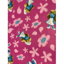 Smurfs Pink Fabric- 1 Yard 58"/60" Wide Fleece Fabric