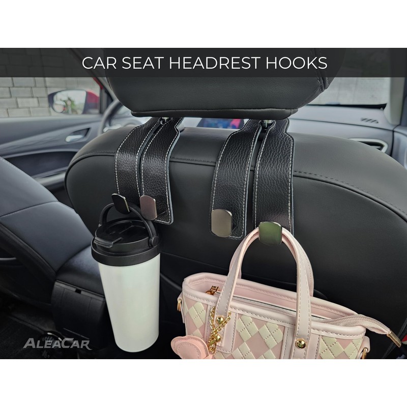 ALEACAR 2 Pack Car Hooks for Headrest, Car Seat Back