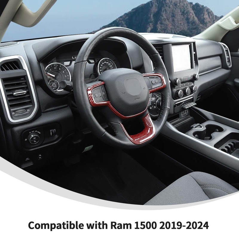 Linskip Steering Wheel Trim Compatible with Ram 1500 2019 2020