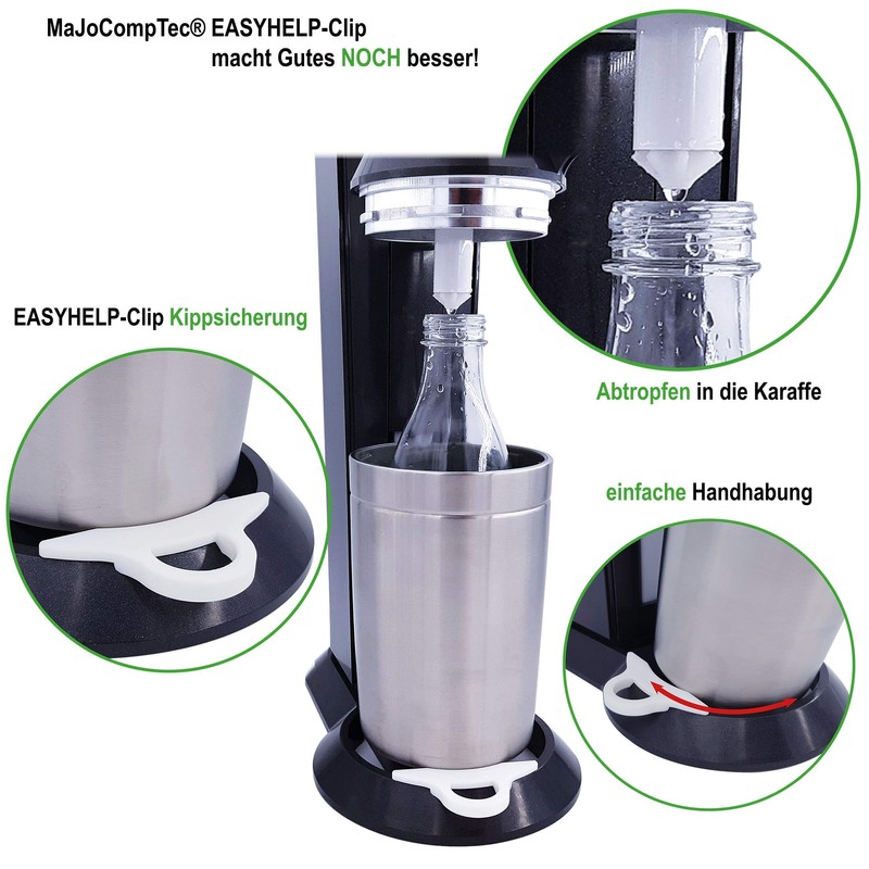 MaJoCompTec® EASYHELP Clip Compatible with SodaStream Crystal 2.0, Water Carbonator