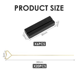 DHSBGWSX 6 Pieces Wooden Card Holders, 20 Pieces Love Card Holders, Wooden Card Holder, Photo Display Holder, Menu Holder, Business Card Holder for Weddings, Photo Card Holder for Home