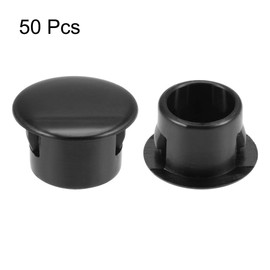 sourcing map Hole Plugs Black Plastic 13mm(1/2-inch) Snap in Locking Hole Tube(12.5-13mm) Steel Furniture Fencing Post Pipe Insert End Caps for Fitness Equipment 50 Pcs
