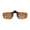 ClipFlipz Rectangular Polarised Large/Brown Clip On Flip Up Sunglasses, L