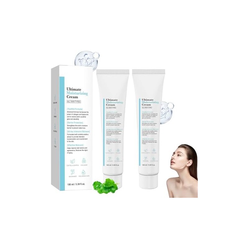 2PC Crema hidratante definitiva con fórmula juvenil, crema hidratante con