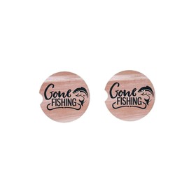 Gone Fishing Car Coasters Neoprene (Set of 2)