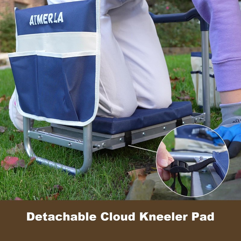 Aimerla K5 Foldable Garden Kneeler Seat Heavy Duty (Detachable Cloud