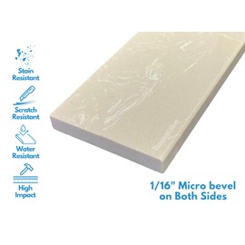 Threshold.Shop Custom Size | Beige Engineered Marble Threshold | Shower Curb Top for Schluter Kerdi Board, Tile Redi Shower Pan System, Backsplash, Jambs, Fireplaces.