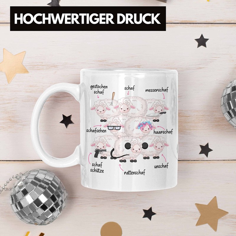 Trendation - Lustige Schaf Tasse Geschenk Wortspiele Witziger Humor Schafhirte