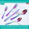 30 Pcs Rainbow Silverware Set for 6, Food Grade Stainless