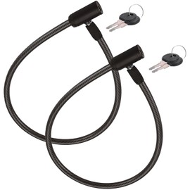 Bicycle Lock 2 Pieces Reinforced Cable 60 cm High Performance Steel with Key Lock System Advanced Security Durable and Easy to Use Effective Theft Protection (Black)