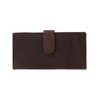 CTM Vintage Leather RFID Checkbook Cover Wallet with Snap Closure,