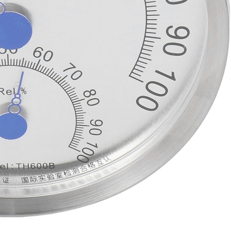 Round Thermometer Stainless Steel Waterproof Heat Resistant Thermometer Hygrometer for