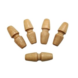Trucraft - Beech Natural Wood Groove Toggle Buttons - 34mm Wide - Set of 5