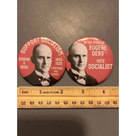 Eugene Debs Pinback Buttons LOT Set Commemorative Socialist Political 2.25"