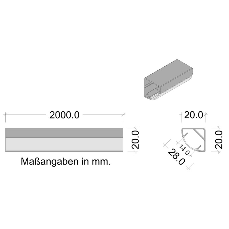 Gedotec Angle Profile Aluminium LED Corner Profile Aluminium Profile Strip