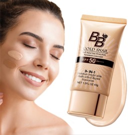 Korean BB Cream with SPF 50, 9 in 1 BB Cream Sunscreen SPF 50 Korean Waterproof Sweatproof, Foundation Full Coverage Tinted Moisturizer, Facial Concealer for Oily Skin, Dry Skin (02#Lvory Colour)