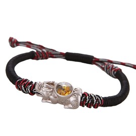 Women's Bracelet, Stainless Steel, Money Luck, Good Luck for Work, Fuku, Power Stone Bracelet, Braided Chain, Adjustable Size, Unisex, Popular, Present, Stainless Steel