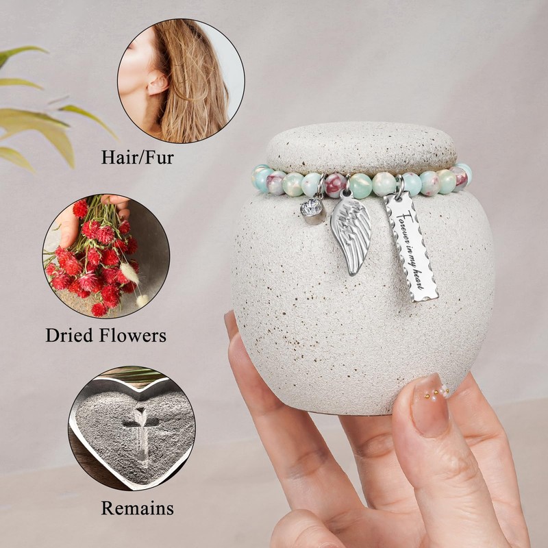 SOITIS Mini Urn for Human Ashes - 2.76 Inches White