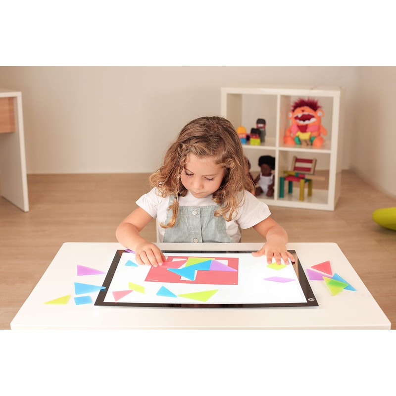 Miniland 32163 Tangram Game for Light Tables, Multi-Colour, M