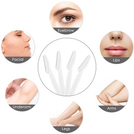 6 Pcs White Eyebrow Razor, Face Razors Multipurpose, Facial Razors for Women Men, Eyebrow Trimmers Shaver with Safety Cover, Dermaplaning Tools for Face Body Use, Facial Hair Removal Tools