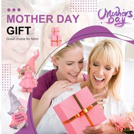 Johiux Pack of 2 Christmas Mother's Day Gnome Figures Gifts for Mum, Best Mum Gift, Daughter Gift for Mum, Cute Gnome Home Decor, Birthday Gift, Best Mum in the World Gift (A)