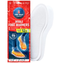 THE HEAT COMPANY Insole Foot Warmers - 12 Pairs – 9h of Extra Warmth - Instant Heat - Air Activated Heated Insoles - Purely Natural - Toe Warmers & Foot Warmers for Feet for Men and Women - Small