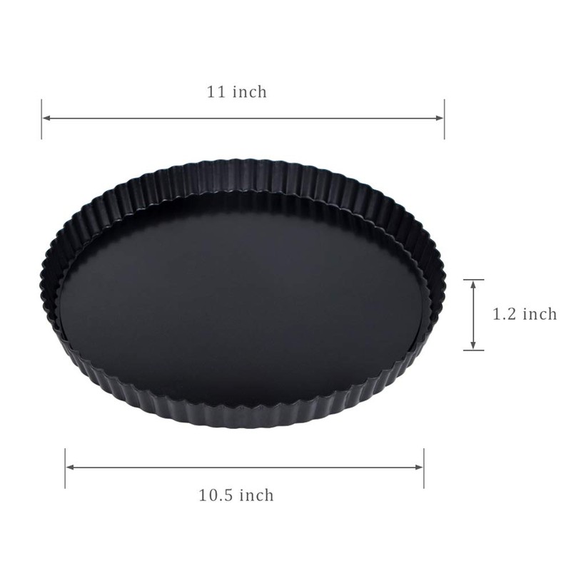 Webake 11 inch Tart Pan Heavy Duty Quiche Pan Removable