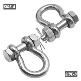 MDEOOSKY 2PCS 5/16 Inch M8 Boat Anchor Shackle, 316 Stainless Steel Crew Pin Anchor Shackle, Bow Shackle with Cotter Pin for Boat Anchor Chains Rope Yacht Rigging Fishing Gear