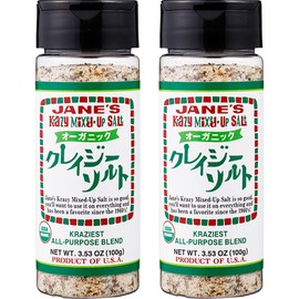 JANE'S Organic Crazy Salt, Additive-free, 4.9 oz (113 g) x 2 Piece Set, Rock Salt, Organic Herbal Salt