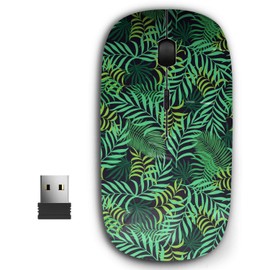 2.4G Ergonomic Portable USB Wireless Mouse for PC, Laptop, Computer, Notebook with Nano Receiver ( Tropical Palm Leaves )