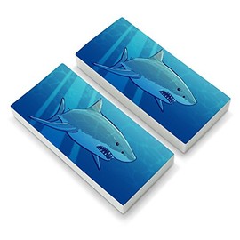 Great White Shark Realistic Eraser Set of 2