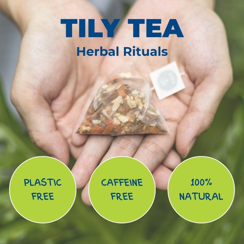 Tily Tea Digest Ease Herbal Tea | Caffeine-Free | Peppermint,