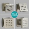 HOMEDEC Brushed Nickel Square Brass Shower Body Sprayer Wall Jet,