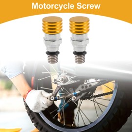 Partuto 2pcs M5x0.8 Universal Motorcycle Screw - Dirt Bike Motocross Fork Air Bleeder Valve - Metal Gold Tone