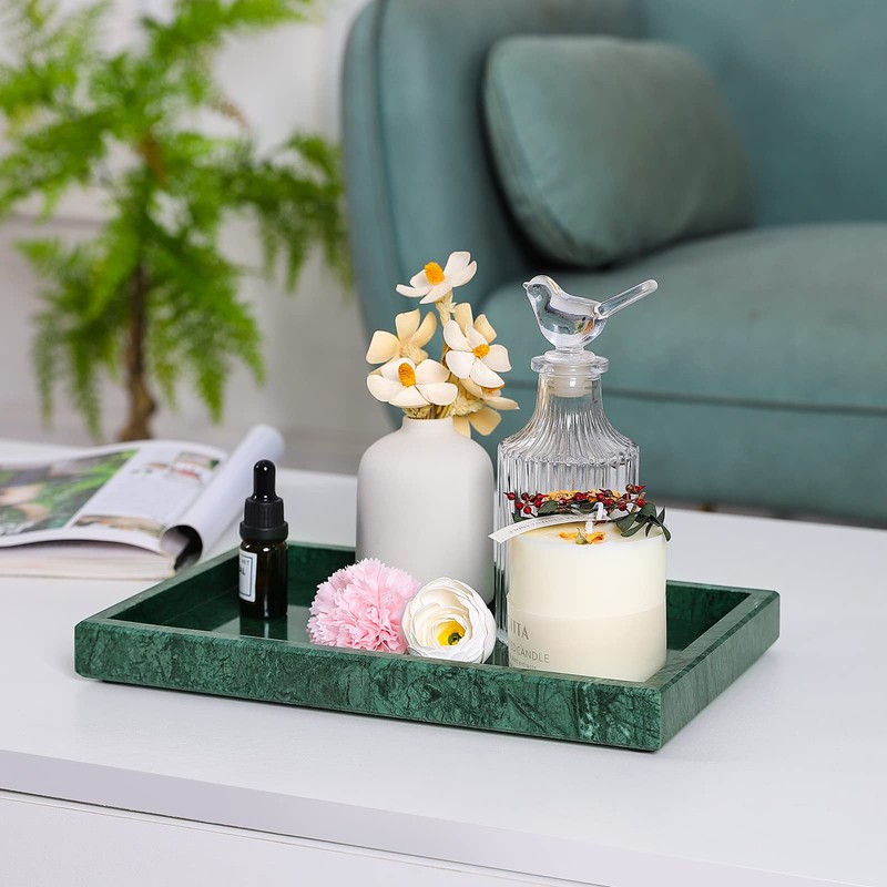 Marble Bathroom Vanity Tray, Natural Luxury Vanity Home Kitchen Bathroom