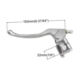 YGQ 7/8" 22mm Left Brake Handle Clutch Lever Perch for Coleman CT200U BT200X CT100U Predator 212 196cc 6.5HP Baja Massimo MB165 MB200 MBX10 Mini Bike CRF50 XR50 KLX110 SSR125 Pit Dirt Bike Silver
