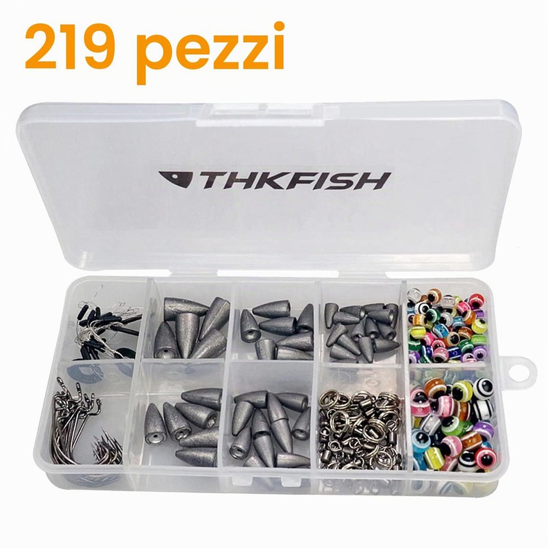 THKFISH Piombi da Pesca Accessori Pesca Texas Rig,Carolina Rig,Ami da