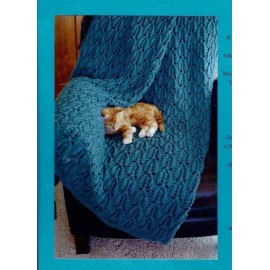 Fiber Trends COZY WARM LEAFY LACE AFGHAN to KNIT with BULKY WEIGHT YARN  by FIBER TRENDS