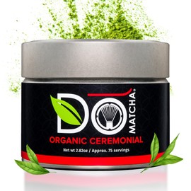 DoMatcha - Organic Ceremonial Green Tea Matcha Powder, Natural Source of Antioxidants, Caffeine, and L-Theanine, Promotes Focus and Relaxation, Kosher, 75 Servings (2.82 oz)