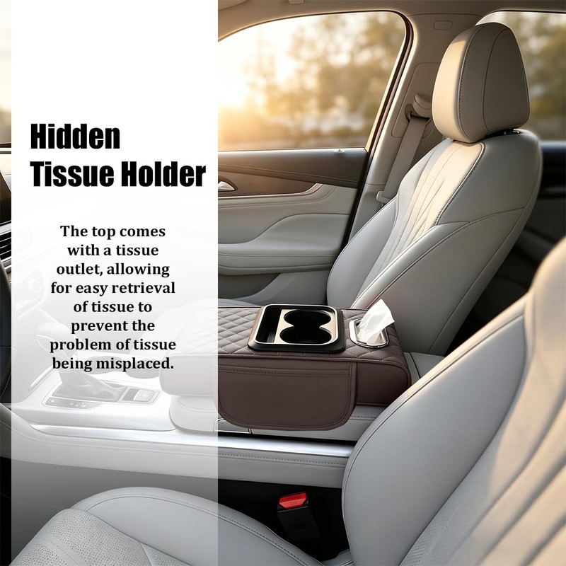 Bittwee Car Center Console Armrest Pillow, 4 in 1 Vehicle